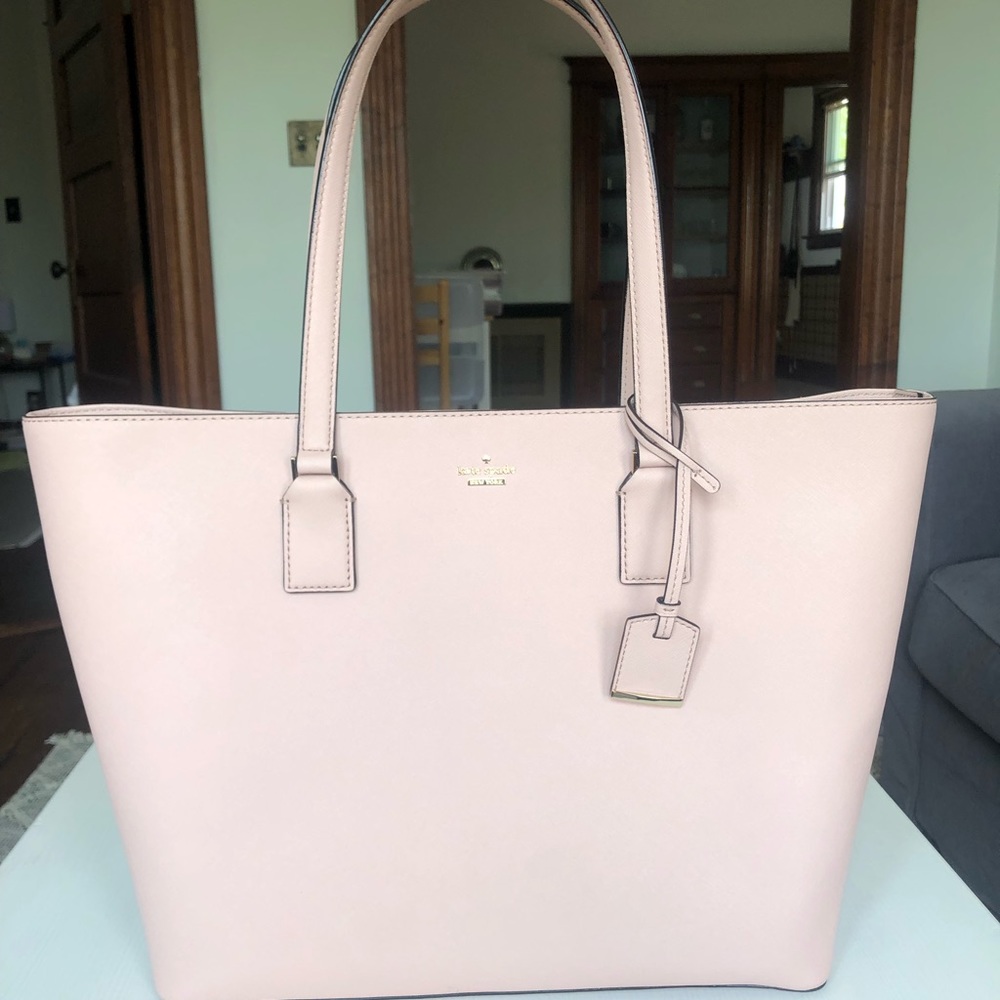 Blush pink Kate Spade Tote with dust bag, never used, fits a 13” laptop